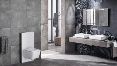 Badezimmer mit Geberit Monolith Plus Sanitärmodul für WC